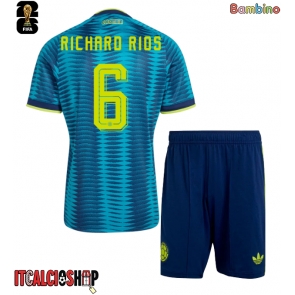 Colombia Richard Rios #6 Seconda Maglia Bambino Mondiali 2026 Manica Corta (+ Pantaloni corti)
